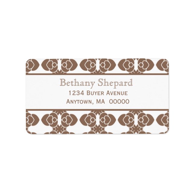 Art Deco Damask Address Labels Adressaufkleber (Vorne)