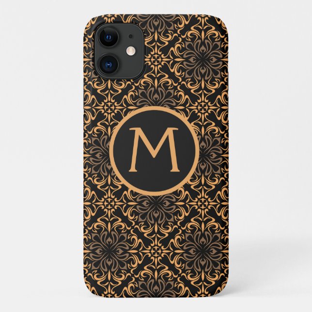Art Deco Damask Black and Gold Case-Mate iPhone Hülle (Rückseite)