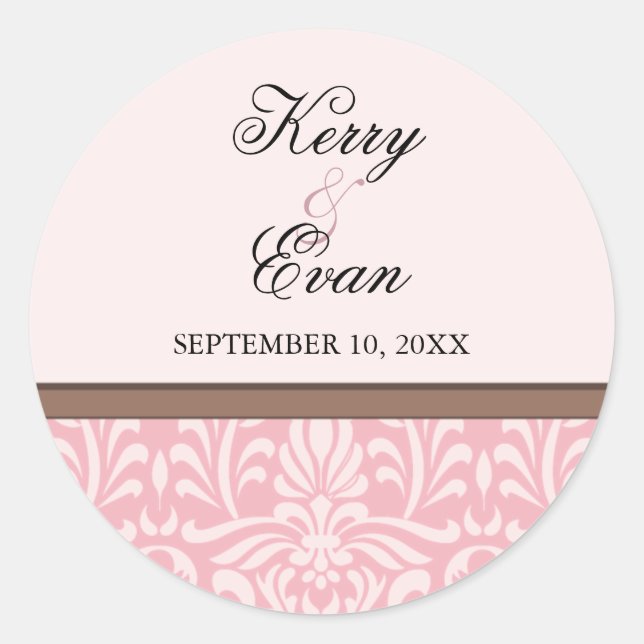 Art Deco Damask Wedding Sticker (Vorderseite)