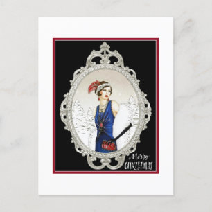 Art-Deco-Dame der 1920er Jahre Postkarte