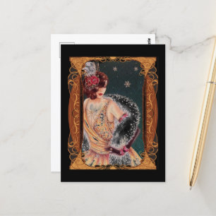 Art-Deco-Dame der 1920er Jahre Postkarte