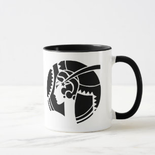 Art Deco Dame Silhouette Geometrisch Vintage Tasse