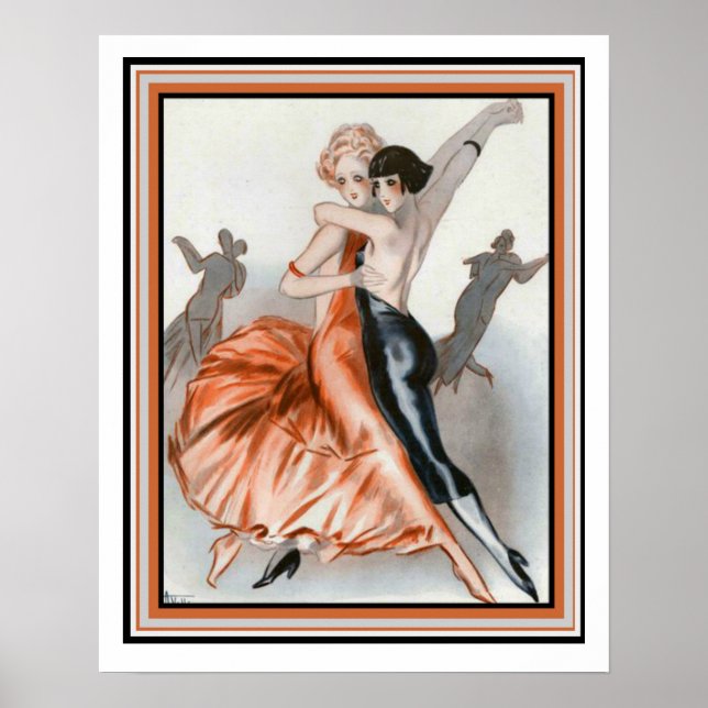 Art Deco "Dance Le Deux" 16 x 20 Poster (Vorne)