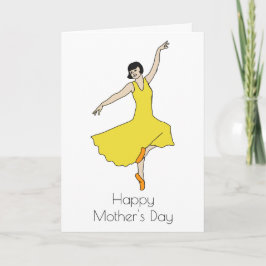 Art Deco Dancing Dancing Yellow Dress Mütter Day Karte