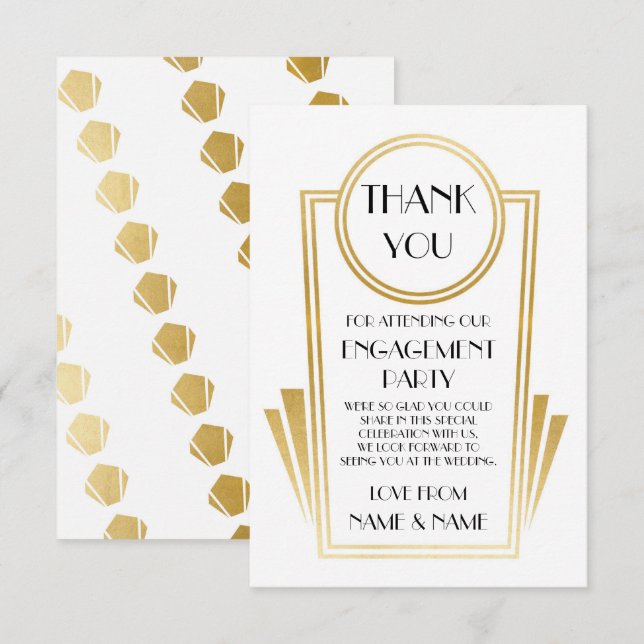 Art Deco Danke für die Hochzeitskarten der 20er Ve Einladung (Vorne/Hinten)