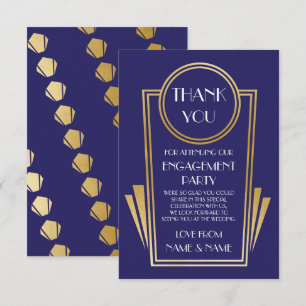 Art Deco Danke-Sagen 20er Verlobung Hochzeitskarte Einladung