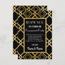 Art Deco Danke Verlobung Hochzeitskarten