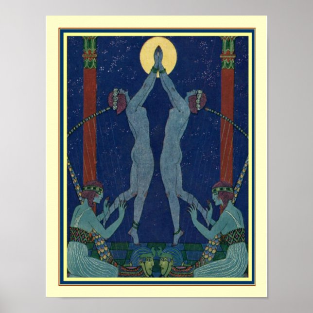 Art Deco "Danses de Jadis" von George Barbier Poster (Vorne)