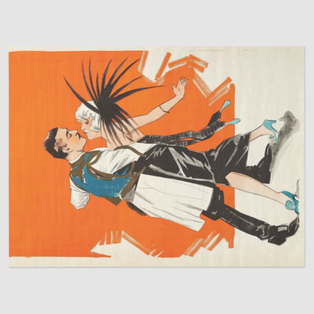 Art Deco Decoupage Flapper 1920er Jahre Dekoupage Seidenpapier (Vorderseite)