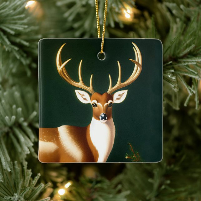 Art Deco Deer Keramikornament (Baum)