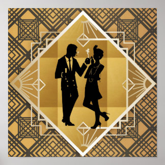Art Déco der 1920er Jahre. Flapper. Poster