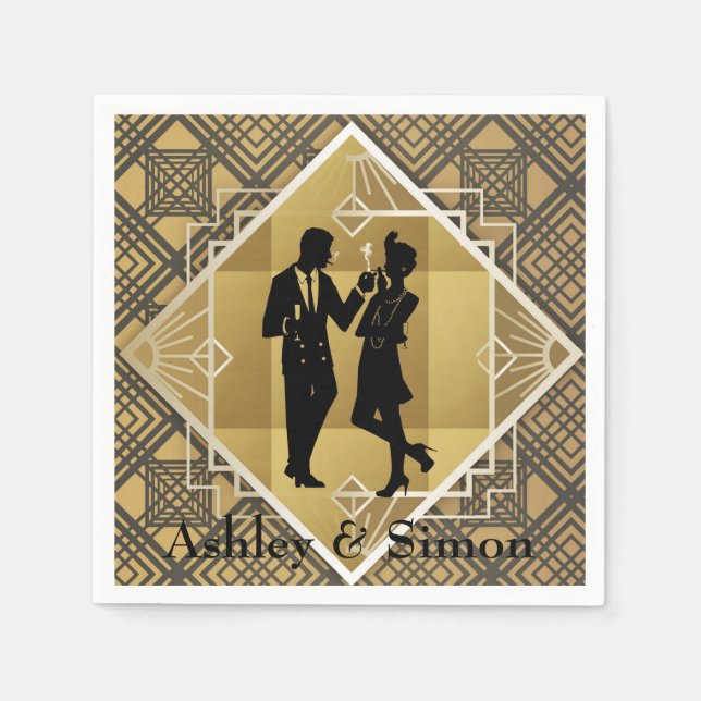 Art Déco der 1920er Jahre. Flapper. Serviette (Vorderseite)