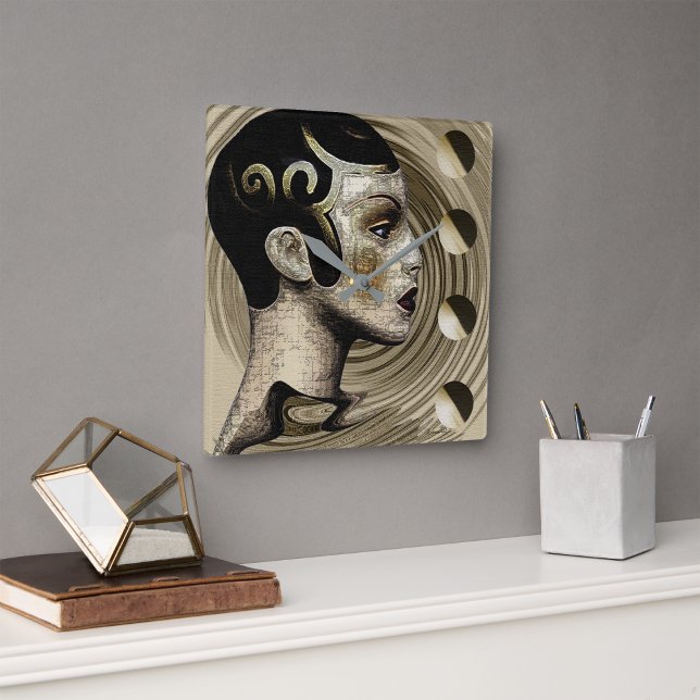 Art Deco der 1920er Jahre Quadratische Wanduhr (Von Creator hochgeladen)