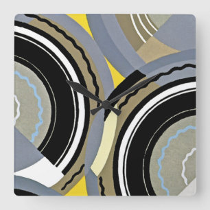 Art Deco Design #2 at Emporio Moffa Quadratische Wanduhr