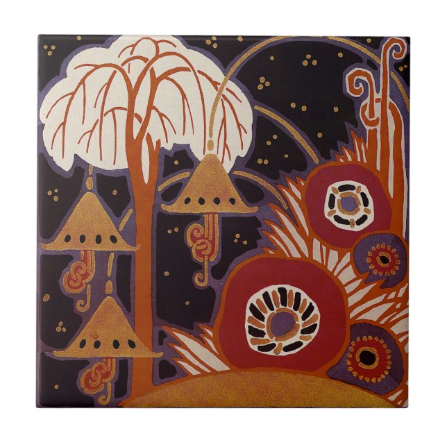 Art Deco Design #4 bei Sunshinedazzle Fliese (Vorderseite)