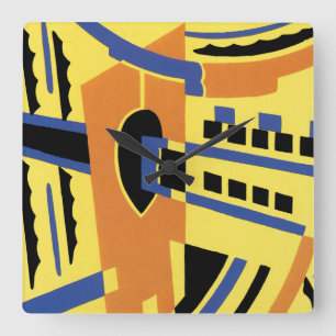 Art Deco Design #5 at Emporio Moffa Quadratische Wanduhr