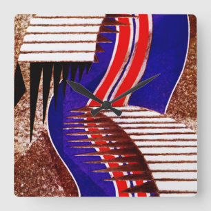 Art Deco Design #6 in Emporio Moffa Quadratische Wanduhr