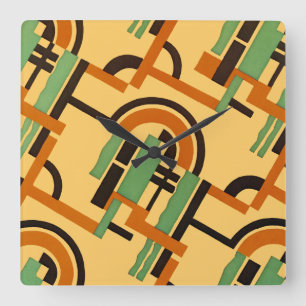 Art Deco Design #7 in Emporio Moffa Quadratische Wanduhr