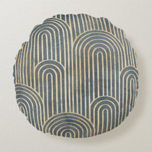 Art Deco Design Luxus geometrisch nahtlos pa Rundes Kissen
