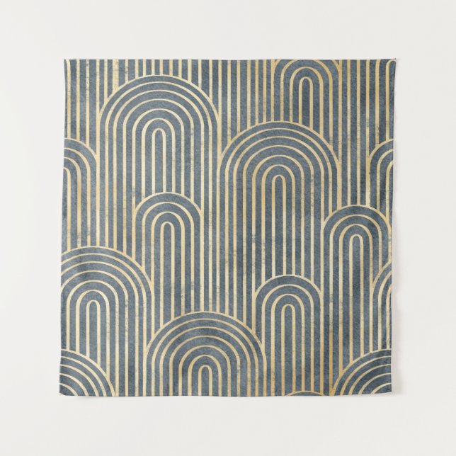 Art Deco Design Luxus geometrisch nahtlos pa Wandteppich (Vorderseite)