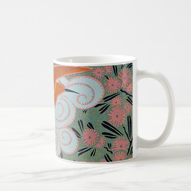 Art Deco Design Nr. 11 exotische Vögel Kaffeetasse (Rechts)