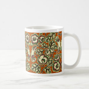 Art Deco Design Nr. 5 Blumenmuster Kaffeetasse
