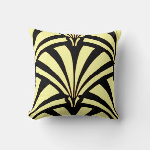 Art Deco Design Schwarz-Gelb-Kissen Kissen