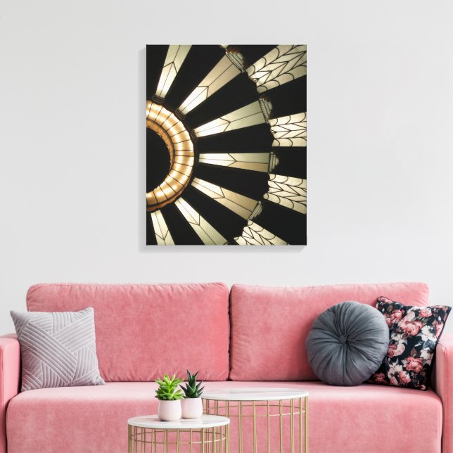 Art Deco Design Schwarz & Gold Leinwanddruck (Insitu (Wohnzimmer))