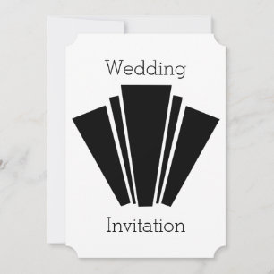 Art Deco Design Schwarz-Weiß Hochzeit Einladung