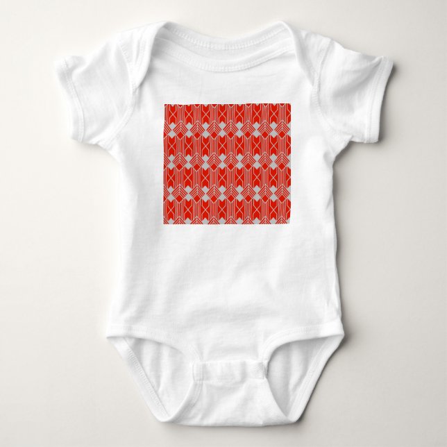 Art Deco Diamond Formen und Linien Baby Strampler (Vorderseite)