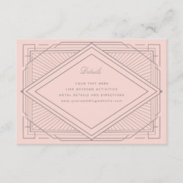 Art Deco Diamond Rosa Hochzeit Begleitkarte