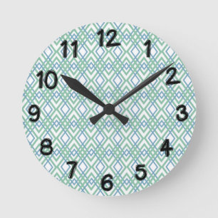 Art Deco Diamonds Runde Wanduhr