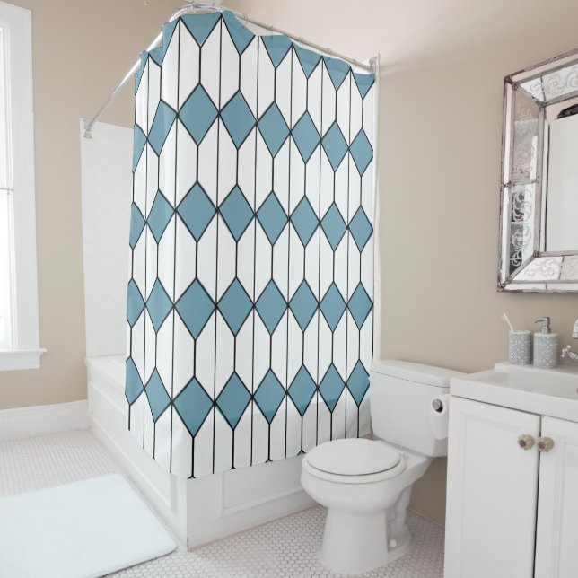 Art Deco Diamonds und Hexagons Duschvorhang (Beispiel)