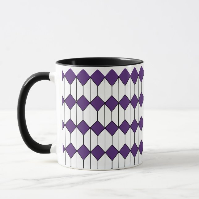 Art Deco Diamonds und Hexagons Tasse (Links)