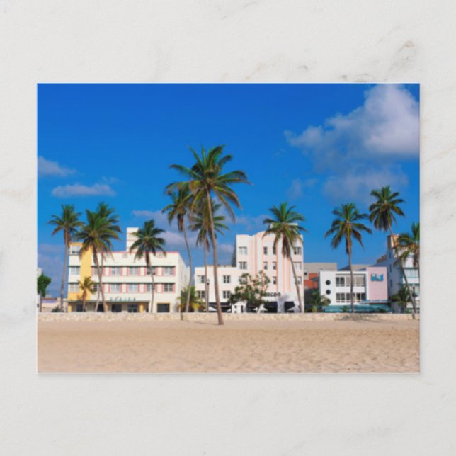 Art Deco District in South Beach Miami Postkarte (Vorderseite)