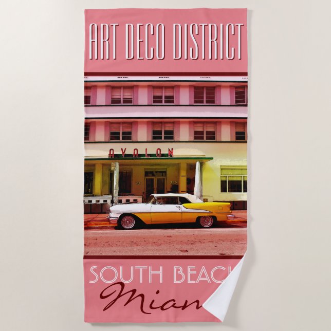 Art Deco District South Beach Miami Strandtuch (Vorderseite)