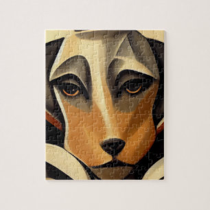 Art Deco Dog Face Puzzle