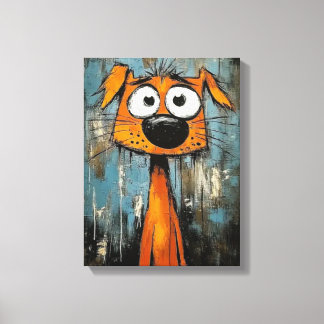 Art Deco Dog Gerahmte Leinwand aus Holz