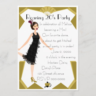 Art Deco Doll Einladung