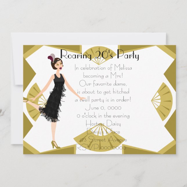 Art Deco Doll Einladung