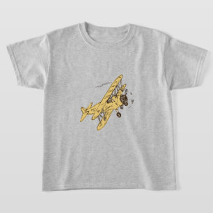 Art Deco Doppeldecker - gelb ohne Text. T-Shirt