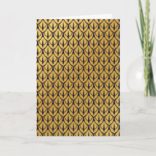 Art Deco Drachen-Schuppen - Blaue und goldene Schu Karte