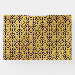 Art Deco-Drachenschuppen - Blaue und goldene Schup Banner