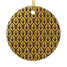 Art Deco-Drachenschuppen - Blaue und goldene Schup