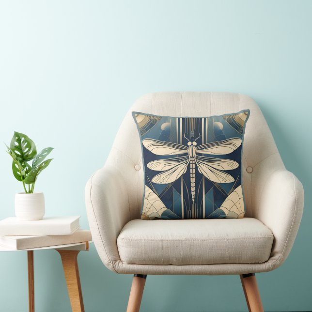 Art Deco Dragonfly Kissen (Stuhl )
