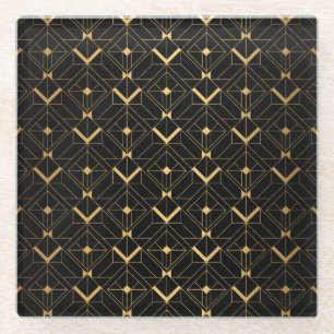 Art Deco Dreieck: Luxus-Muster. Glasuntersetzer