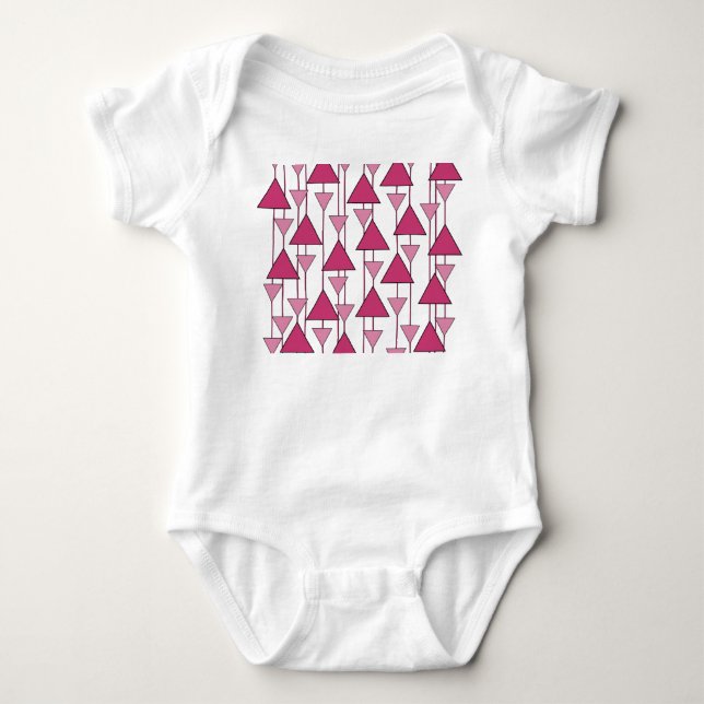 Art-Deco-Dreiecke Baby Strampler (Vorderseite)