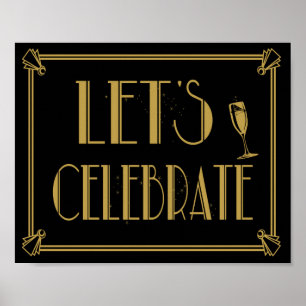 Art Deco Druck im Stil der 1920er Jahre Let's Cele Poster