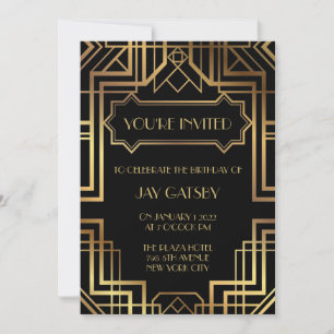 Art Deco-Einladung im Stil von Great Gatsby aus de Einladung