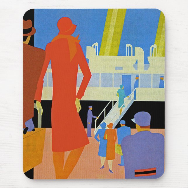 Art Deco Einschiffung Mousepad (Vorne)